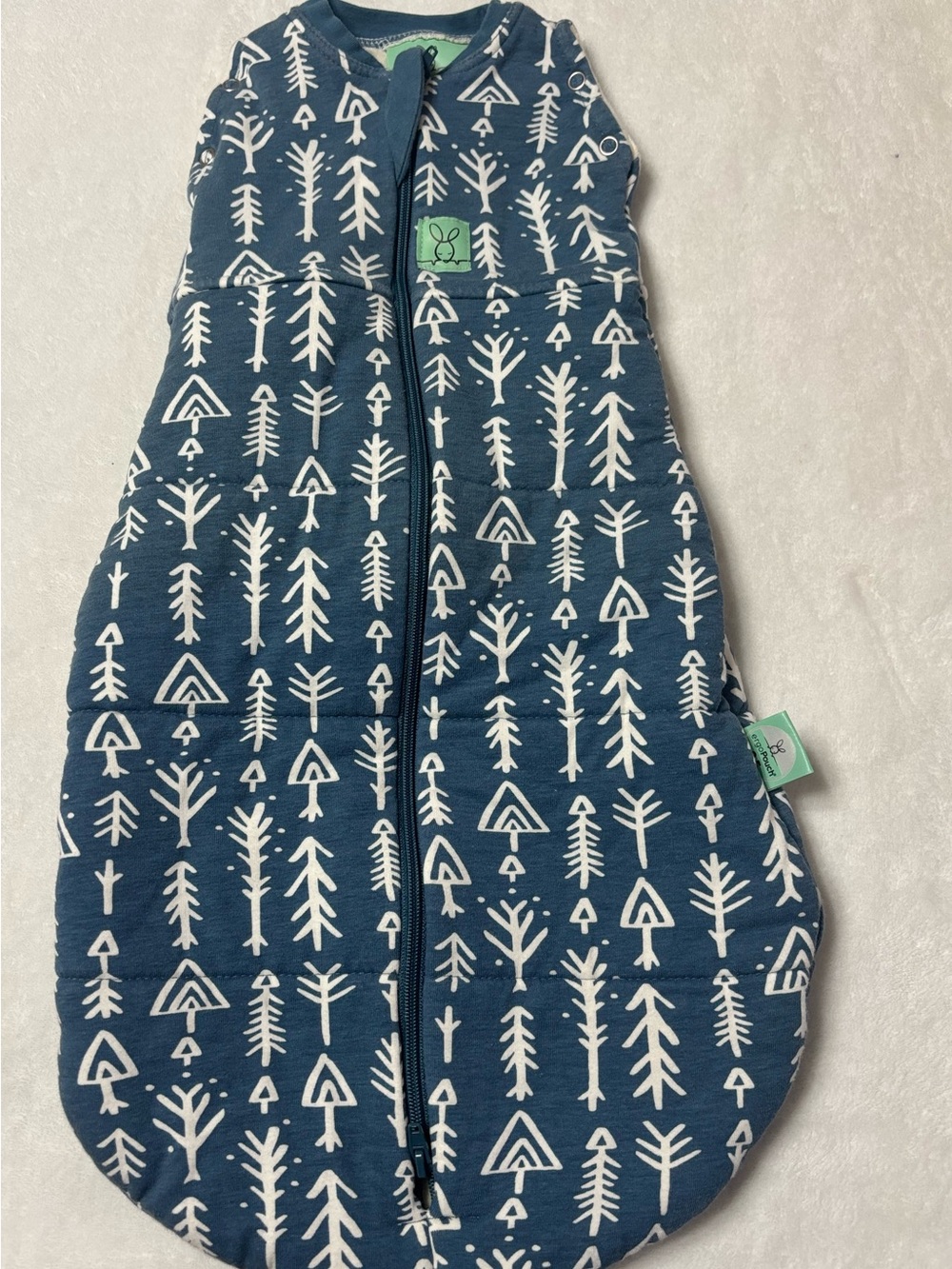 Baby Sleep Sack in Navy with White Tree Print - ErgoPouch Size 0-3